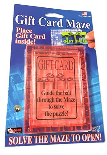 Red Gift Card Maze Brain Teaser Trick Gift Box Made in the USA