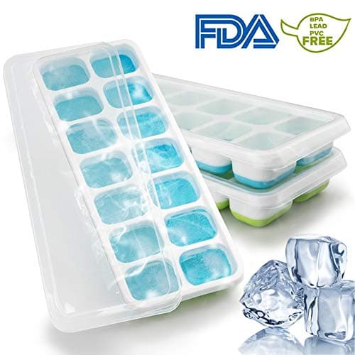 3 Packs Ice Cube Trays Silicone Ice Cube Trays with Lids Easy Release Ice Trays Make 42 Large Ice Cube BPA Free Flexible Stackable Ice Cube Trays