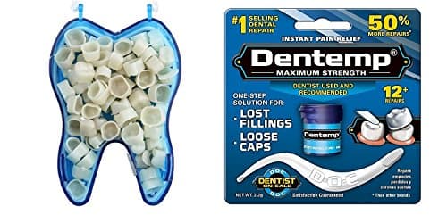 Dental Temporary Crown Kit Molar Posteriors Box/50 plus Maximum Strength Dental Temporary Cement Loose Caps Repair