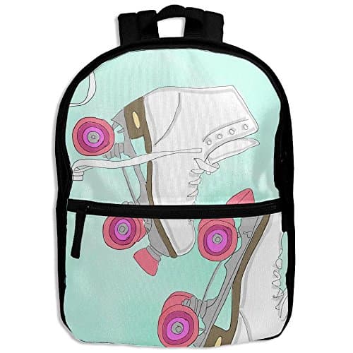 Roller Skate Pattern Cool Shoulders Kid' Bag With Zipper For Teens School Kindergarten Backpacks