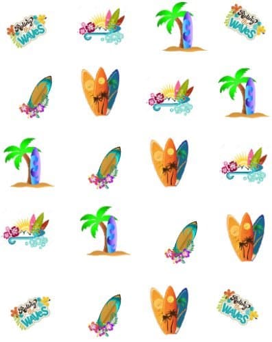 Summer Surf's Up Nail Art Decals