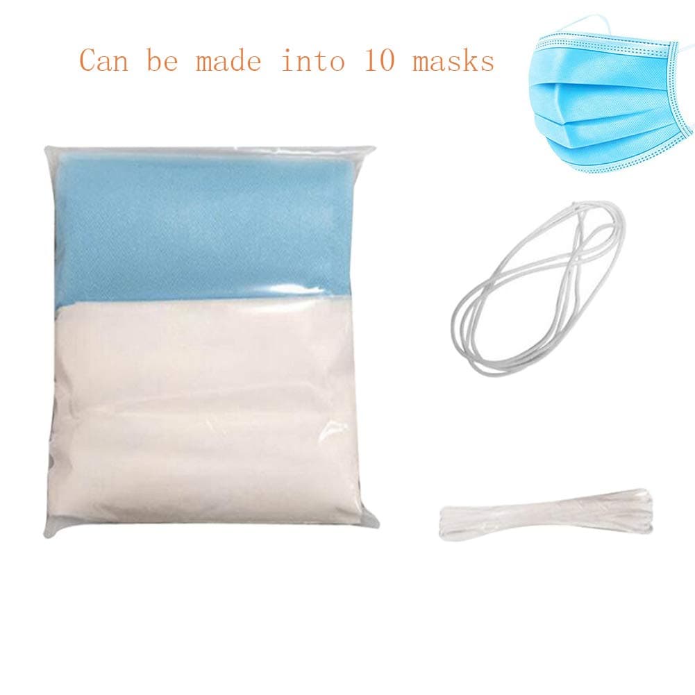 DIY Self-Made Masks, Electrostatic Meltblown Fabric, 95% Filtered Polypropylene Non-Woven Fine Particles, 3 Layers of Fabric Can Be Made into DIY Finished Products 10PCS, with Nose Bridge and Earband