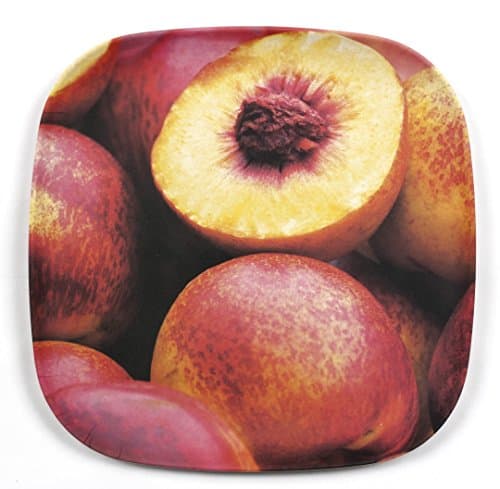 Bamboozle 11" Elegant Dinnerware, Bamboo Dinner Plates (4 Plates) (Peaches Print)