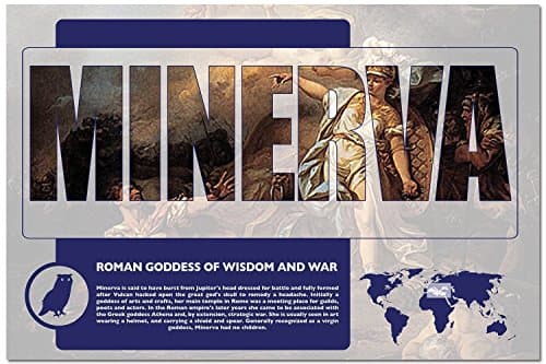 Minerva Mythology Poster. Educational Art Print