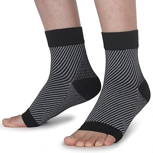 Compression Socks with Arch Support for Heel and Foot Pain Relief (1 Pair) for Men and Women. Relieves Achilles Tendonitis, Heel Spur and Joint Pain (S/M, Black)