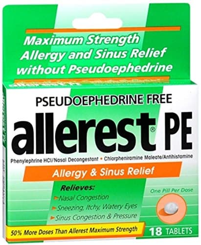 Allerest PE Allergy & Sinus Relief Tablets 18 Tablets (Pack of 6)