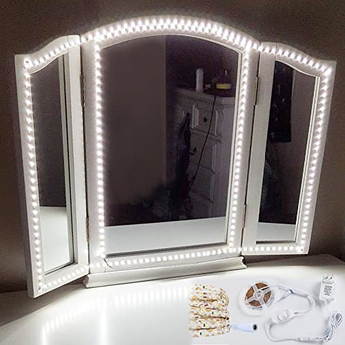 Makeup LED Vanity Mirror Strip Lights, Budalga Dimmable White Flexible Vanity Light Kits for Makeup Mirror, Table, Dressing Room 13Ft