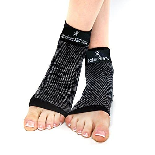 Durable Ankle Compression Sleeves (1 Pair) | Hugs The Heel & Supports The Ankle To Help Increase Circulation | Aids in Healing | Plantar Fasciitis Socks | Premium Comfort and Support (Medium/Black)