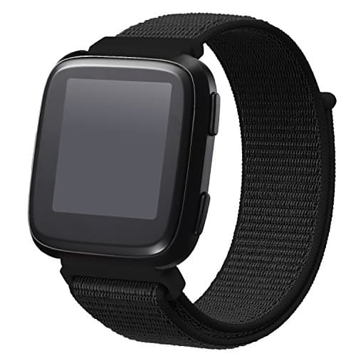 Dizywiee for Fitbit Versa Bands, Woven Nylon Loop Band Replacement with Velcro Accessories Wristband Sport Strap for Fitbit Versa Fitness Smart Watch Women Men
