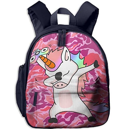 Unicorns Dabbing Toddler Kids Backpack Preschool Backpack Navy Mini Backpack