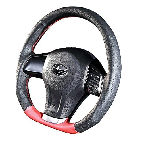 DAMD Subaru steering SS360-D black leather × RED FORMULA