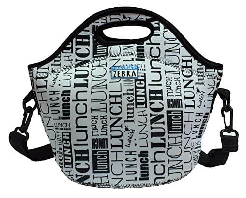 Cool Blue Zebra Neoprene Cool Bag With Shoulder Strap - Lunch Box, Beach Bag, Swim Bag - Keeps Food Fresh - Drinks Cold - Ideal For School Lunches, Picnics Or Day Trips - Choice Of Original Designs (Lunch Fonts)