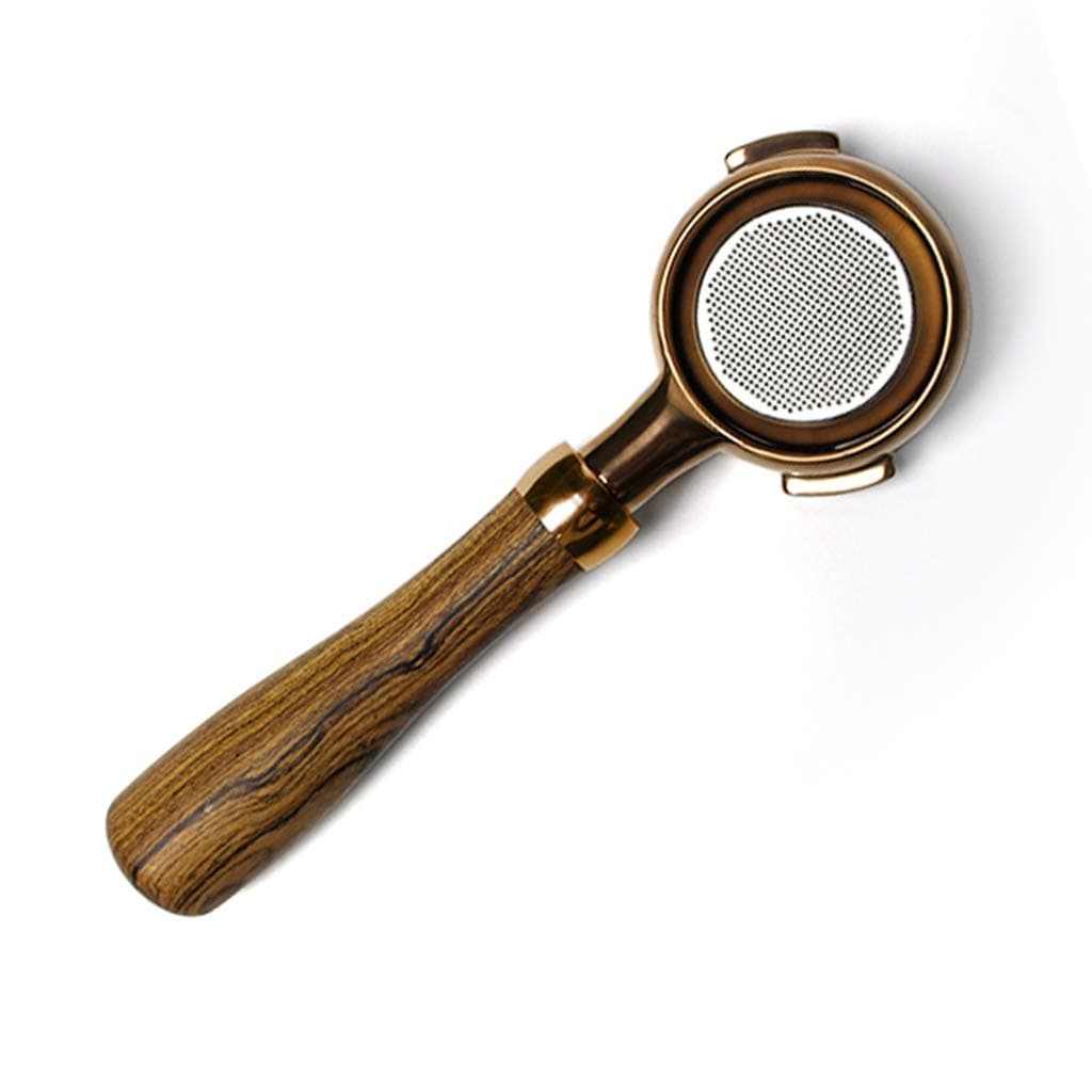 COKFEB Coffee filter Stainless Steel Coffee Machine Bottomless Filter Holder Portafilter italian Walnut Handle For Nuova Professional Accessory,C