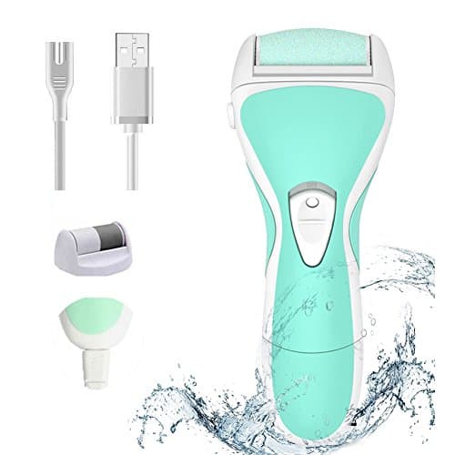 YANWIN Rechargeable Foot Callus Remover, Double Roller 2 in 1 Electric Foot File Hard Callous Dead Dry Skin Remover Professional Pedicure and Manicure Tool Wet and Dry