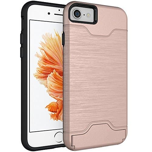 iPhone 8 case,LISTIAQ iPhone 7 case, Dual Layer Advanced Shock Absorption Protective with Card Holder and Kickstand Wallet Case Heavy Duty Bumper for iPhone 7
