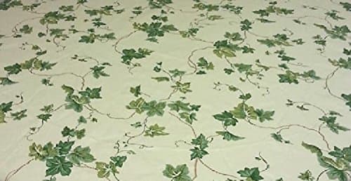 Fitted Elastic Edge Round Vinyl Tablecloth Table Cover fits 24" to 33" Antique Ivy Bistro Size