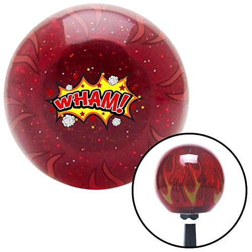 WHAM! Red Flame Metal Flake Shift Knob with M16 x 1.5 Insert xtreme 2 din bbs