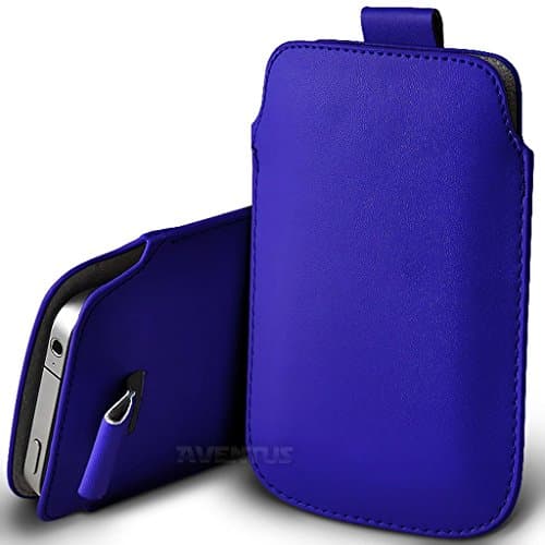 Aventus (Dark Blue) Samsung Galaxy A5 (2017) Case High Quality Pouch Sleeve Faux Leather Case Cover with Pull Tab Cord Slip In