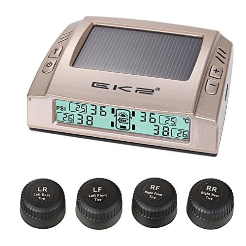 EK2 Universal Solar Power Wireless TPMS With 4 Sensors LED Display (Gold)