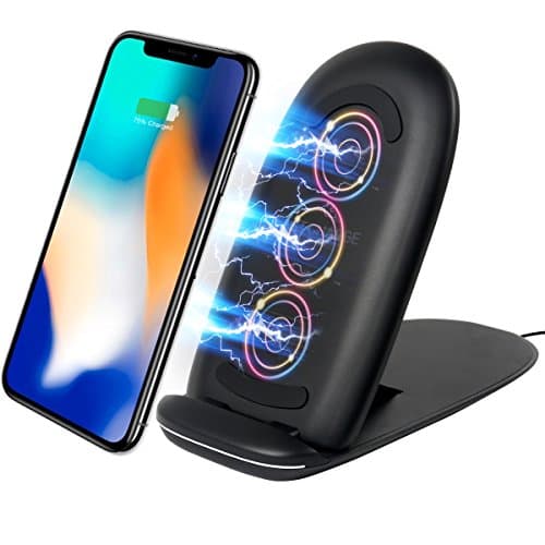 10W iPhone X Wireless Charger,Hompie 3 Coils Foldable Fast Charging Pad Low Temperature Sleep-Friendly QI Fast Charger for iPhone X/8/8 Plus/Samsung Note 8 S9 S9+ S8 S8+ S7 S7 edge S6,Nexus/LG Series