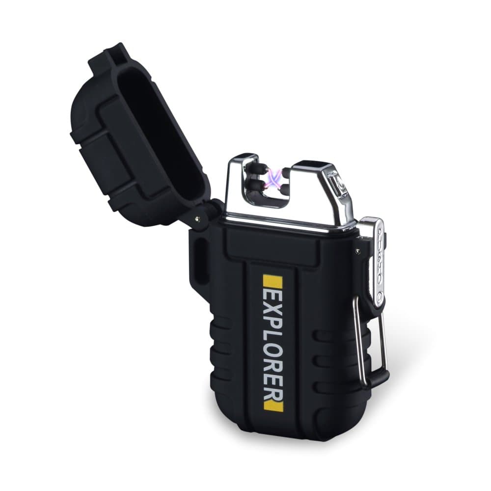 SANShine Electronic Lighter Dual Arc Lighter Usb Electric Lighter Plasma Rechargeable Flameless Windproof Waterproof Mini Portable Lighter Good for Cigar Cigarette Candle Pipe Sport Outdoor