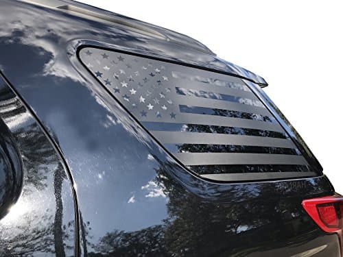 Ford Explorer USA Flag Decals in Matte Black for Side Windows fits 5th Generation 2011-2018 (Both Driver and Passenger Side)
