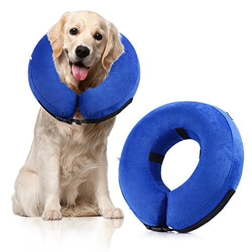 Protective Inflatable Pet Collar, PetNLife Soft Adjustable & Comfortable Pet E-Collar for Dogs and Cats, Great for Recovery from Surgery or Wounds, Medium Size