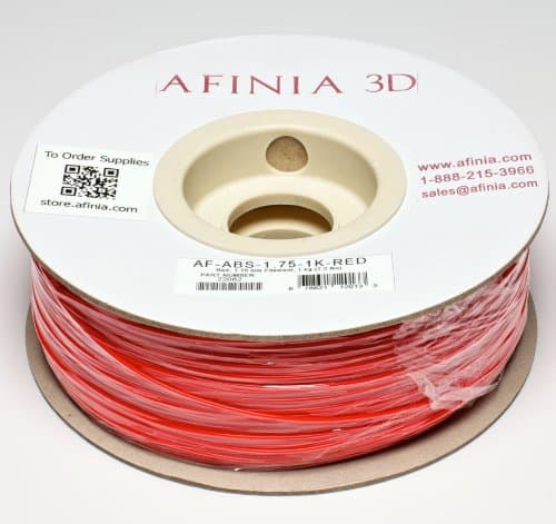 Afinia Value-Line Red ABS Filament for 3D Printers - Part Number AF-ABS-1.75-1K-RED