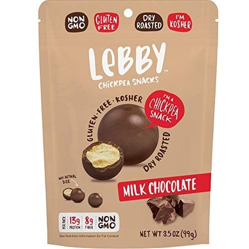 Lebby Chickpea Snacks (Milk Chocolate, 3.5 oz, 4 pack), Gluten Free, Non-GMO, High Protein and Fiber, Healthy Snack