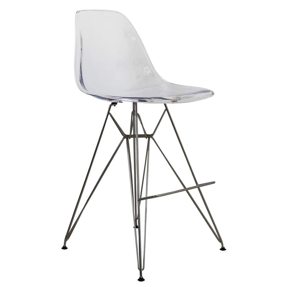 Sitting Comfy DSBR Barstool (Clear, Chrome Legs)