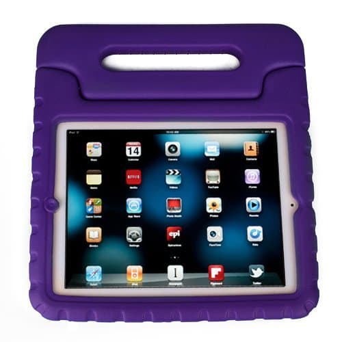 iPad case ,Multi Function Child / Shock Proof Kids Cover Case with Stand / Handle for Apple iPad 2nd / 3rd / 4th Generation Tablet (Purple)
