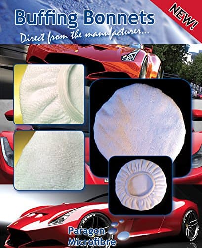 Microfibre Buffing Bonnets 7" (10 Pack) 300GSM -White Polish applicator, Polish Remover