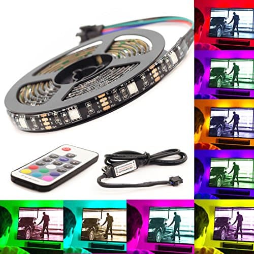 LED USB Strips Bias Backlight RGB Lights 6.5ft TV Lights Strip, with RF Remote Control for 40" to 50" HDTV Desktop monitor Flat Screen, Multi Color,Diy for Christmas,Tender Light