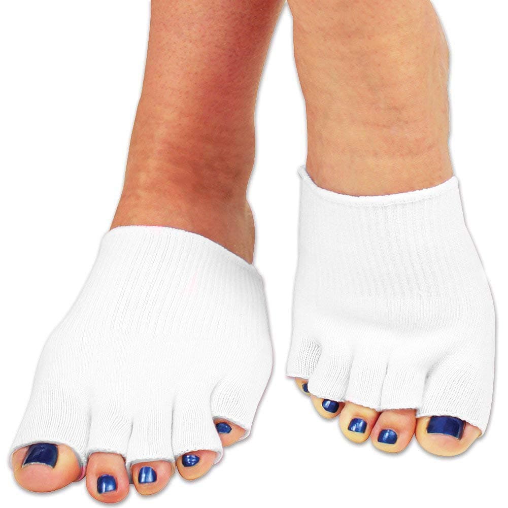 Bcurb Toe Gel-Lined Compression Socks (1 Pair) Toes Separating Therapeutic Moisturizes Dry Feet Hard Cracked Skin.