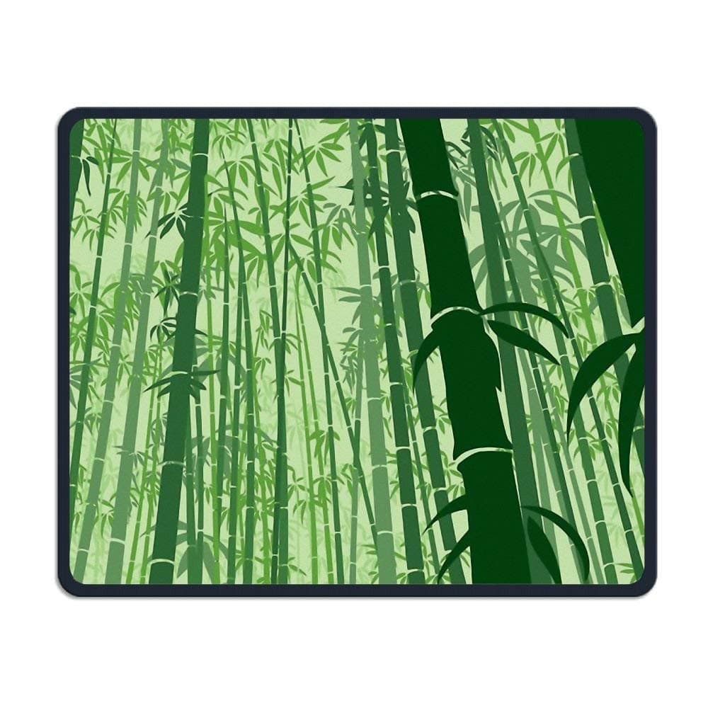 Green Bamboo Forest Comfortable Rectangle Rubber Base Mousepad Gaming Mouse Pad