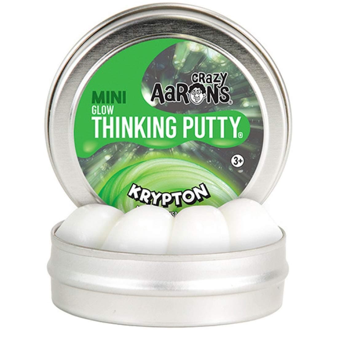 Crazy Aaron's Putty World Krypton Glow in The Dark Thinking Mini Tin