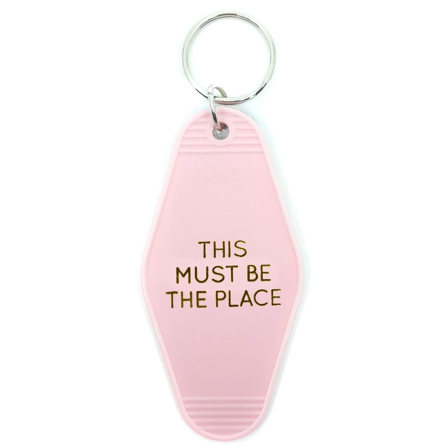 Three Potato Four Key Tag - This Must Be The Place (Pink/Gold)