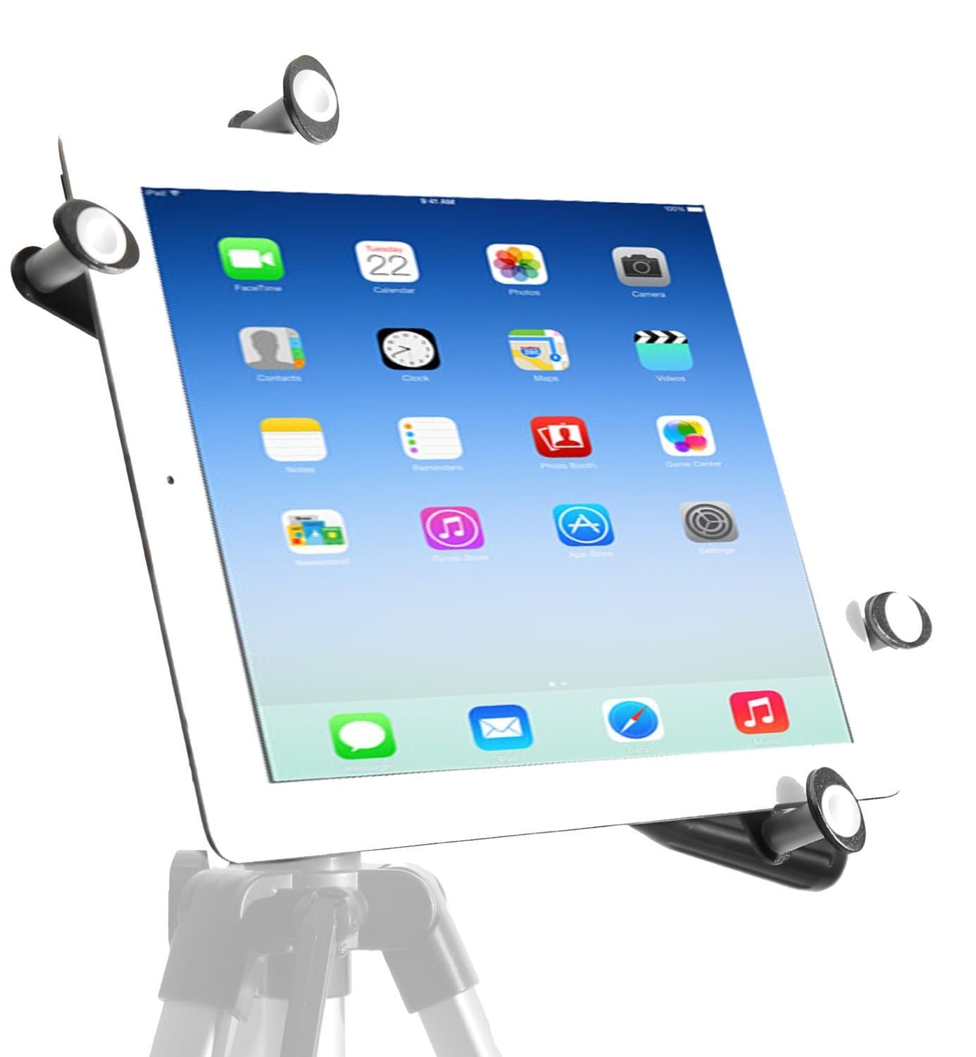 iShot Pro G7 Pro Universal Tablet Tripod Mount Adapter Holder Bracket Works with Most Cases & Sleeves Even Thick Otter Box Cases - Rock Solid All Metal Frame, Fits 7-10.5 inch Tablet Computers