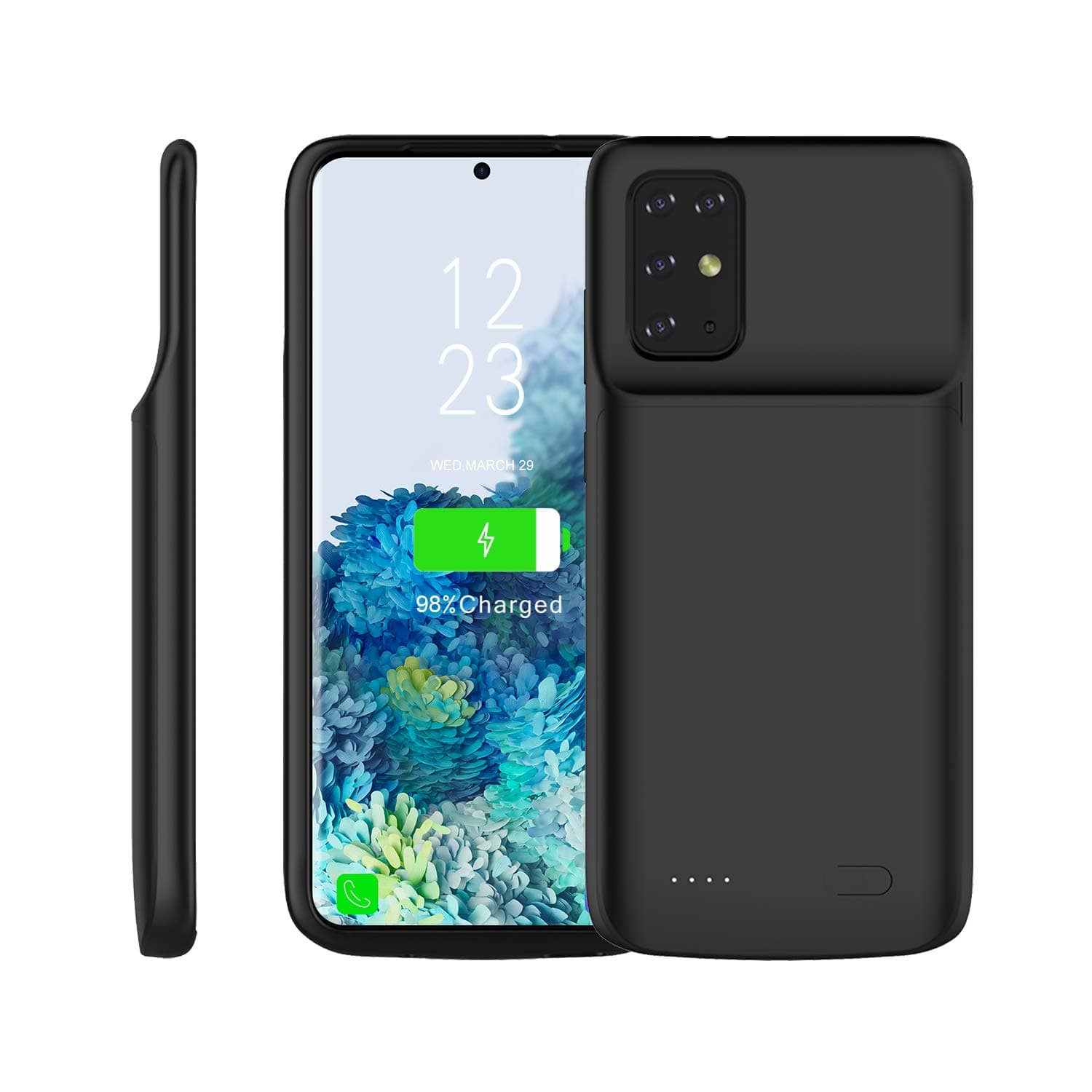 Compatible With Galaxy S20 Plus Battery Case, 6000mAh Portable Rechargeable External Battery Pack Charger Case Power Bank Charging Cover for Samsung Galaxy S20 Plus 6.7 Inch (Black)