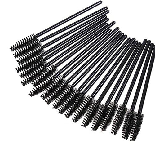 100 PCS Disposable Eyelash Mini Brush Mascara Wands Applicator Makeup (Black) (100 Pcs, Black)
