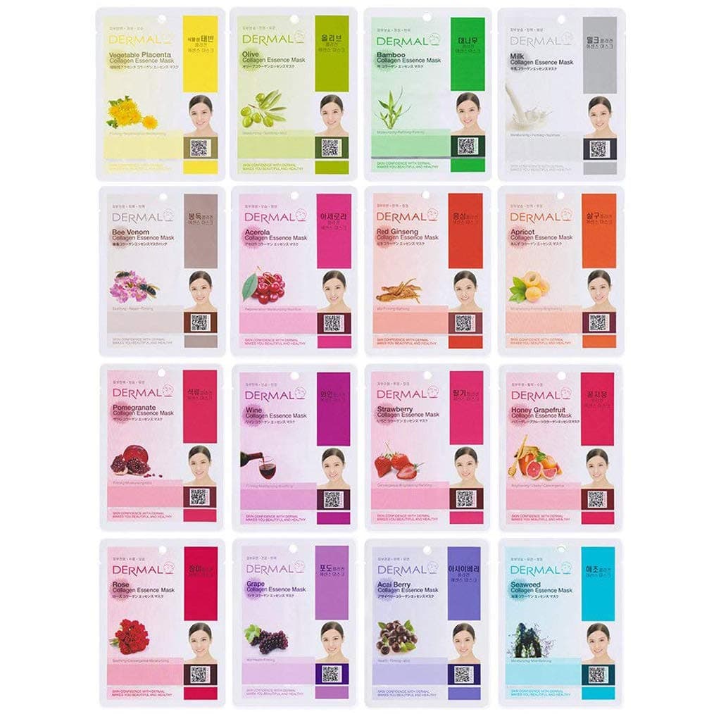 Dermal Collagen Essence Korea Full Face Mask Sheet 16 Bundle B Pack