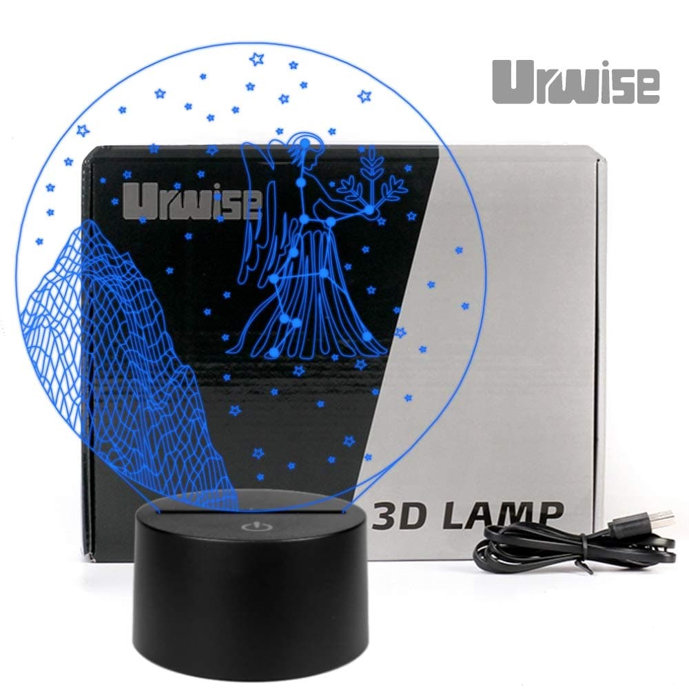 12 Constellations Virgo LED Night Light 7 Color Charge Button LED Desk Table Light Lamp Bedroom 3063-5