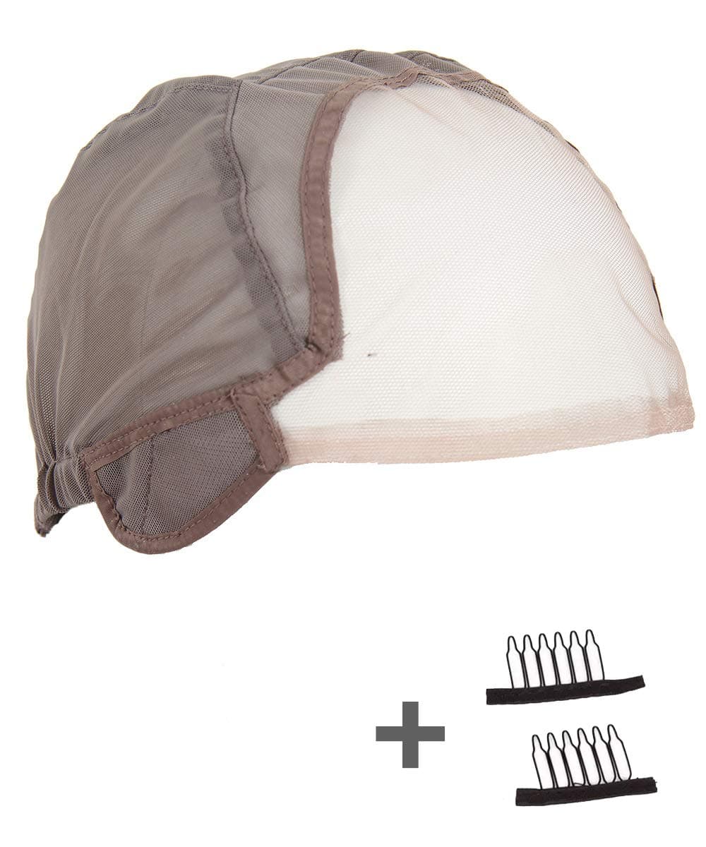 TANYAWIGS Medium Brown Glueless Wig Cap for Making Wigs With Adjustable Strap And Spare Combs Easy DIY Swiss Lace Perfect Fit