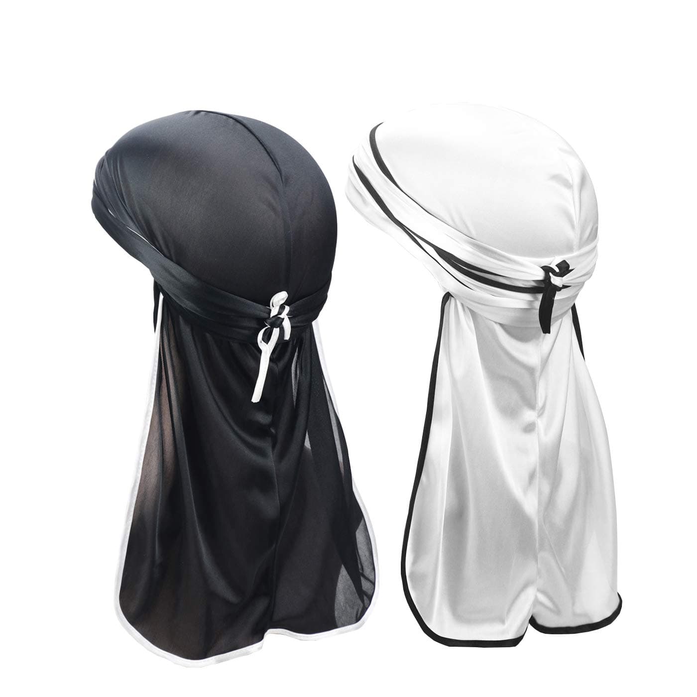 Soft Durag (2PCS/3PCS) with Extra Long Tail and Wide Straps Headwrap Du-Rag for 360 Waves