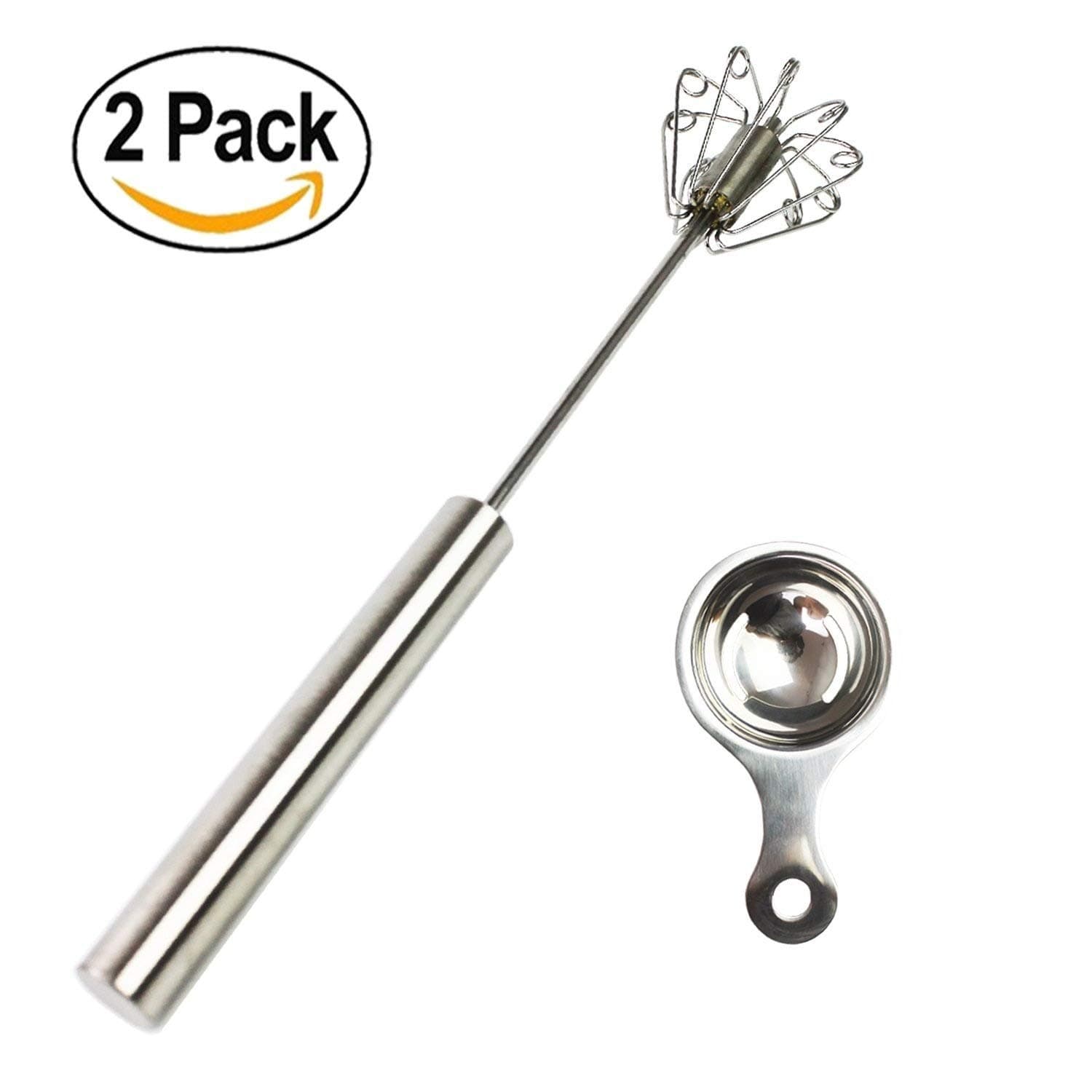 Hand Push Wire Whisk Mechanical Mixer and Free Egg Separator