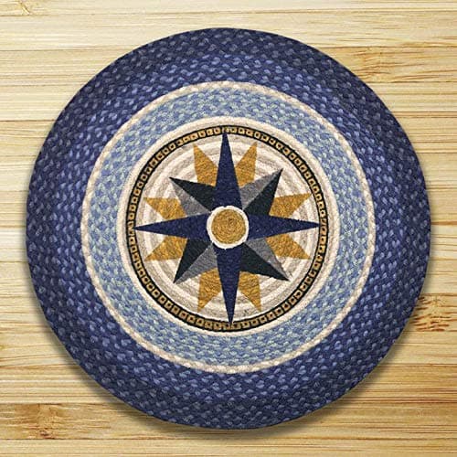 Compass 27" Round Braided Area Rug Carpet Mat