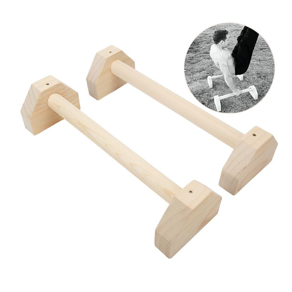 Wood Parallettes, Russian Style Stretch Stand Single Double Bars,Non-Slip Yoga Gymnastic Training Tool,for Handstand Pushups,Lolasana,Jump Backs