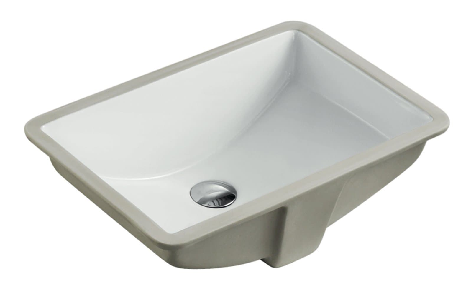 20.9 Inch Rectrangle Undermount Vitreous Ceramic Lavatory Vanity Bathroom Sink Pure White