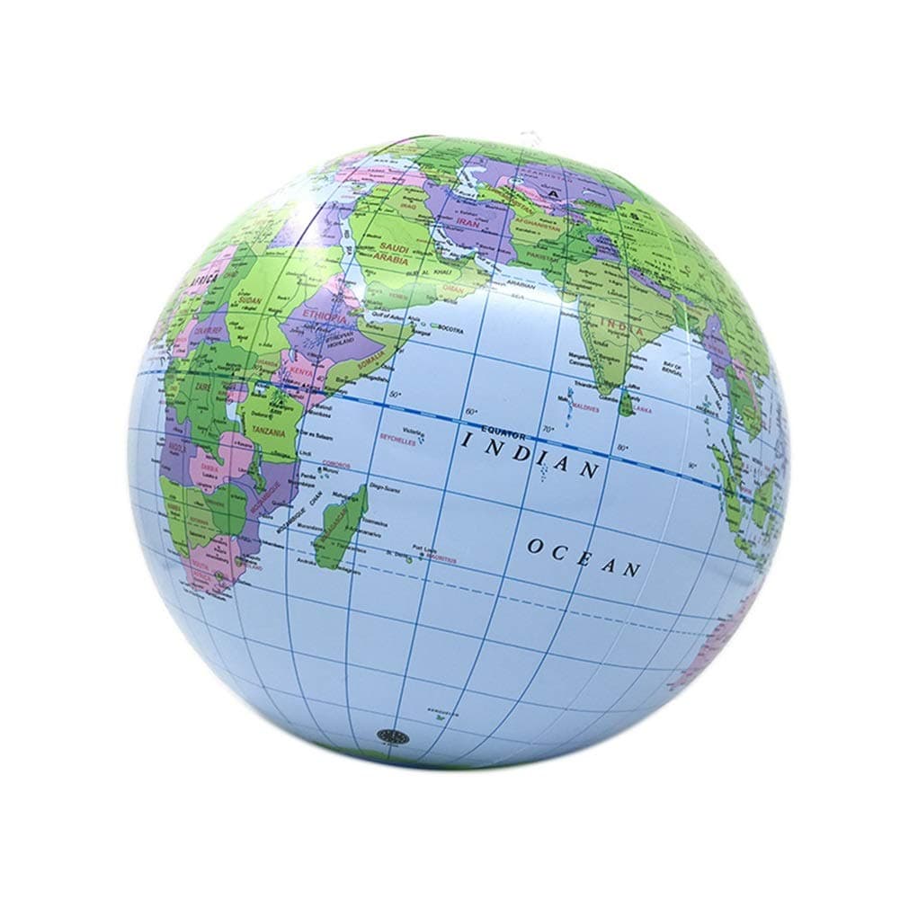 Creative Globe PVC Inflatable Earth Beach Ball Teaching Model Teaching Aids Universal Rotation Globe Educational Toy Gift (Color : Blue, Size : 25cm)