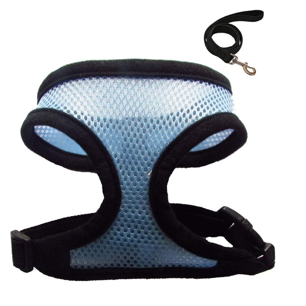 Pet Club No Pull Dog/Cat Harness and Leash Set for Walking, Padded Dog Vest Harnesses for Puppy Small Dogs/Cats, Cat Dog Training Collar Pink,XS,S (S - Neck 10" Chest 12-16.5", Blue)